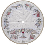 Dyno White/Warm Gray Tree Village Tree Skirt, Pack of 4