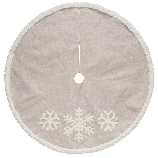 Dyno Tan Linen W/Snowflakes Tree Skirt, Pack of 4