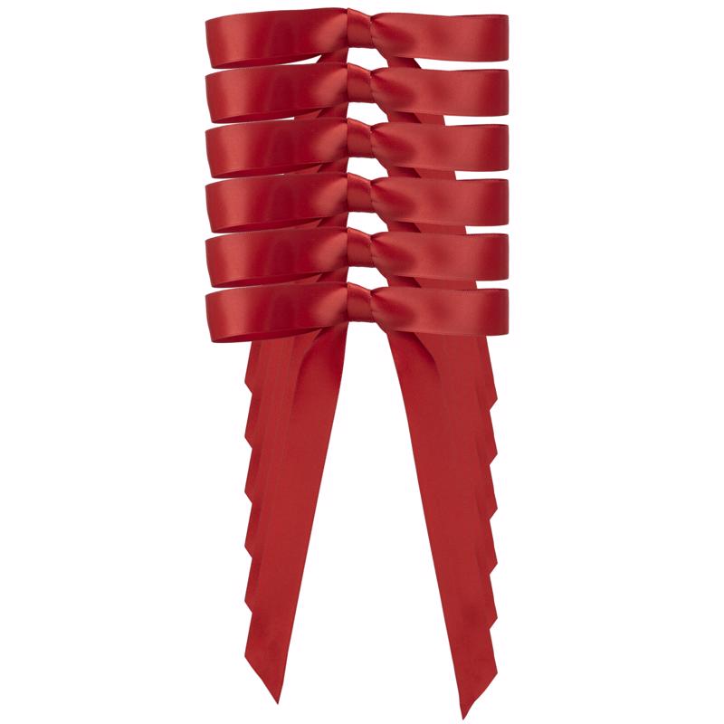 Dyno Red DBL Face Satin Christmas Bow 8 in., Pack of 12