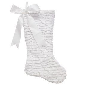 Dyno Ivory Faux Fur W/Bow Christmas Stocking 20 in., Pack of 12