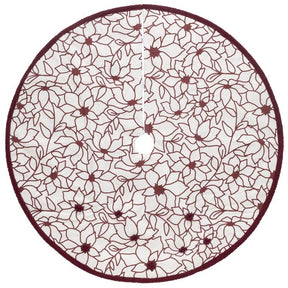 Dyno Ivory/Red Poinsettia Tree Skirt, Pack of 4