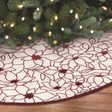 Dyno Ivory/Red Poinsettia Tree Skirt, Pack of 4