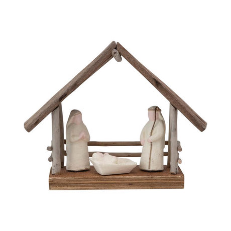 Creative Co-Op Multicolored Mache Nativity Table Decor 7 in., Pack of 4