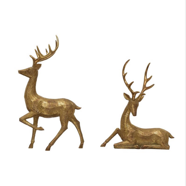 Creative Co-Op Gold Deer Table Decor, Pack of 2