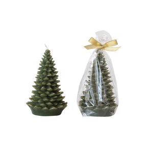 Creative Co-Op Green Unscented Tree Shaped Candle, Pack of 3