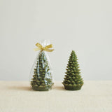Creative Co-Op Green Unscented Tree Shaped Candle, Pack of 3