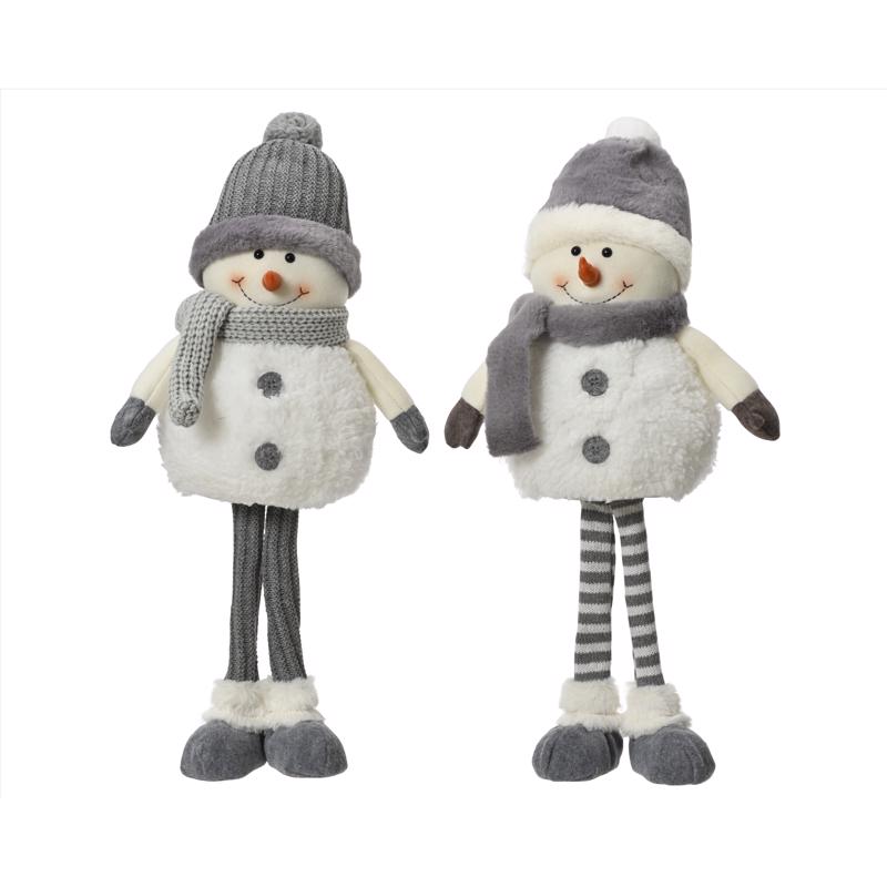 Decoris Gray/White Snowman Table Decor 20 in., Pack of 8