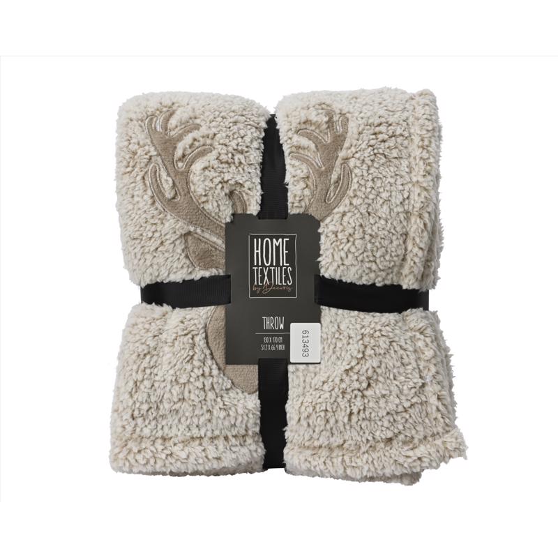 Decoris Reindeer Blanket 1 pk, Pack of 8