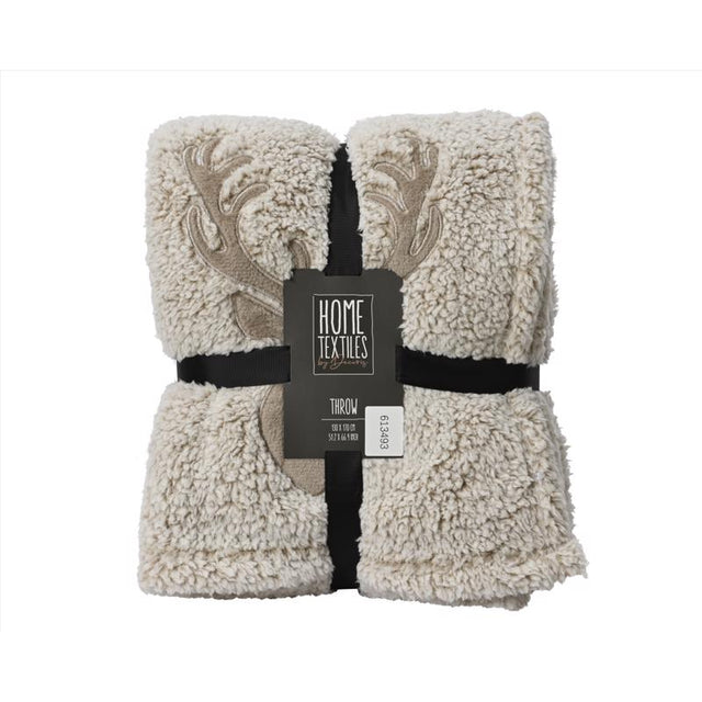 Decoris Reindeer Blanket 1 pk, Pack of 8