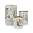 Decoris White/Gold Lantern 8 in., Pack of 6