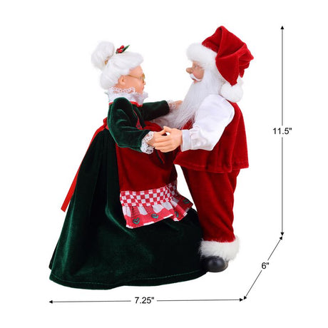Mr. Christmas Multicolored Really Dancing Santa and Mrs. Musical Animated Decor 12 in.