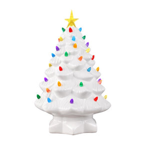 Mr. Christmas LED White Nostalgic Tree Table Decor 14 in.