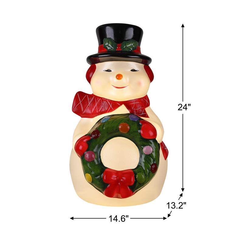 Mr. Christmas LED Warm White Nostalgic Snowman 24 in. Blow Mold