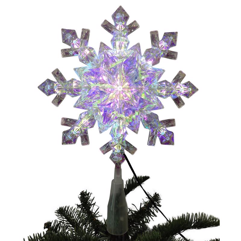 Celebrations LED Cool White Snowflake Tree Topper 9.25 in., Pack of 6