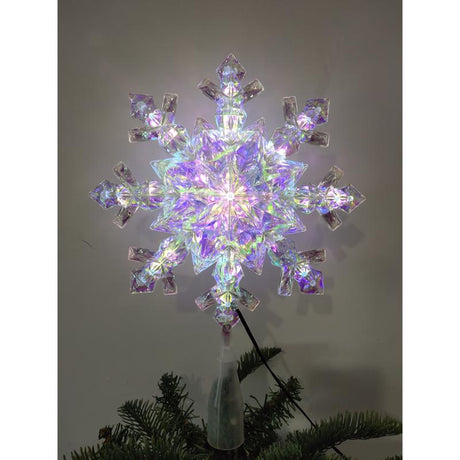 Celebrations LED Cool White Snowflake Tree Topper 9.25 in., Pack of 6