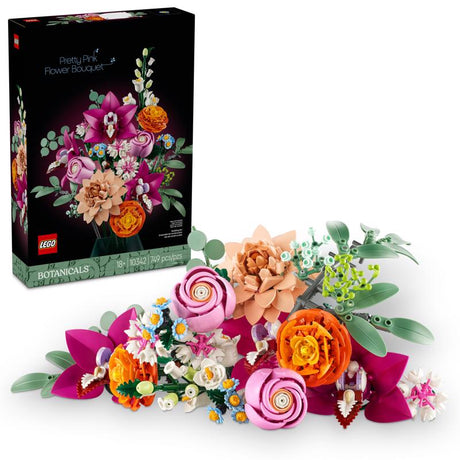 LEGO Botanicals Pretty Pink Flower Bouquet Building Set Multi 749 pc