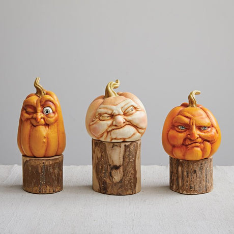 Creative Co-Op Pumpkin Halloween Decor, Pack of 3