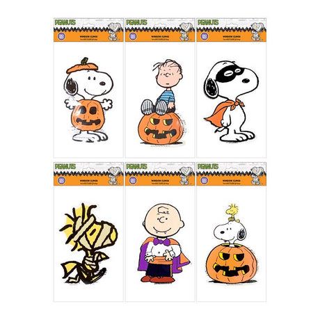 Peanuts Halloween Clings Window Decor, Pack of 24