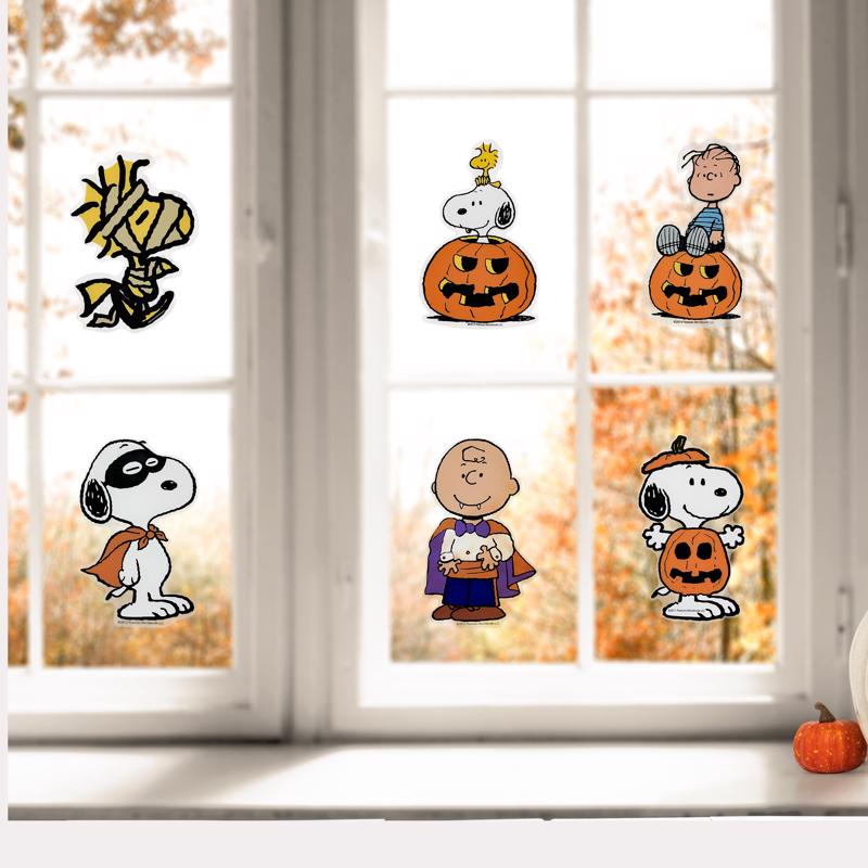 Peanuts Halloween Clings Window Decor, Pack of 24