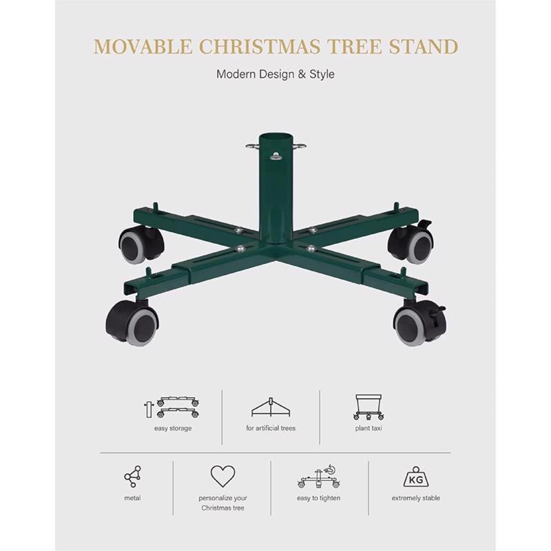 Tree Nest Metal Artificial Rolling Christmas Tree Stand 6 ft.
