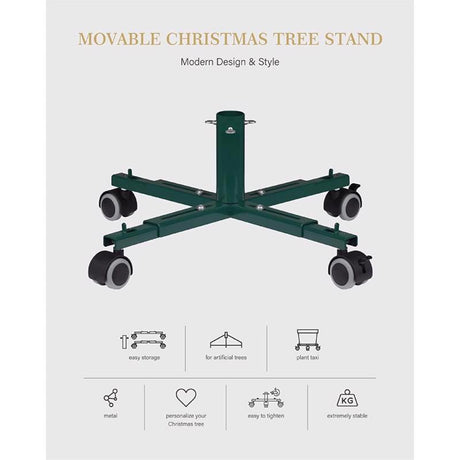 Tree Nest Metal Artificial Rolling Christmas Tree Stand 6 ft.