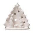 Creative Co-Op White Holy Family with Tree & Cut-Outs Table Decor 6 in., Pack of 6