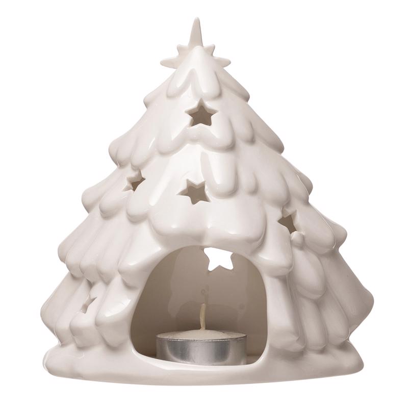 Creative Co-Op White Holy Family with Tree & Cut-Outs Table Decor 6 in., Pack of 6
