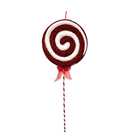 Youngcraft Red/White 3D Christmas Candy Cane Swirl Table Decor, Pack of 6