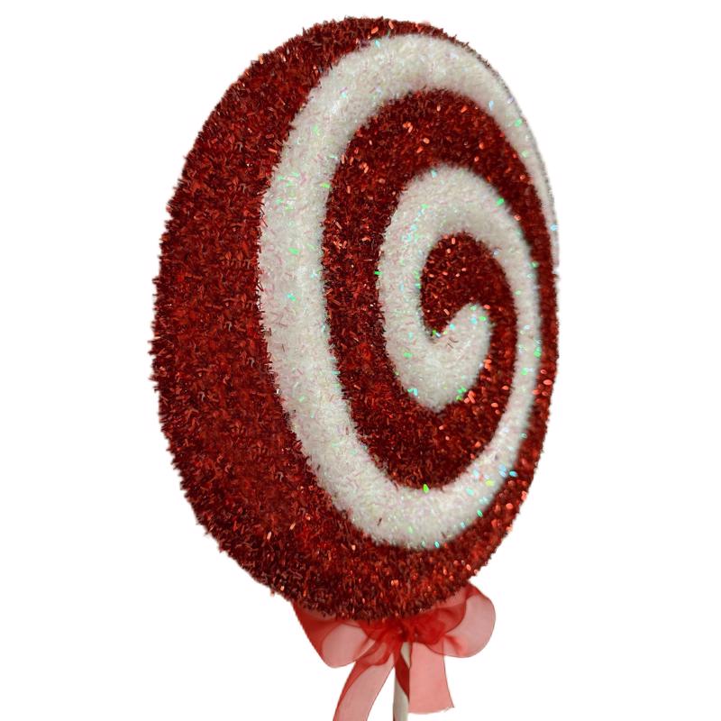 Youngcraft Red/White 3D Christmas Candy Cane Swirl Table Decor, Pack of 6