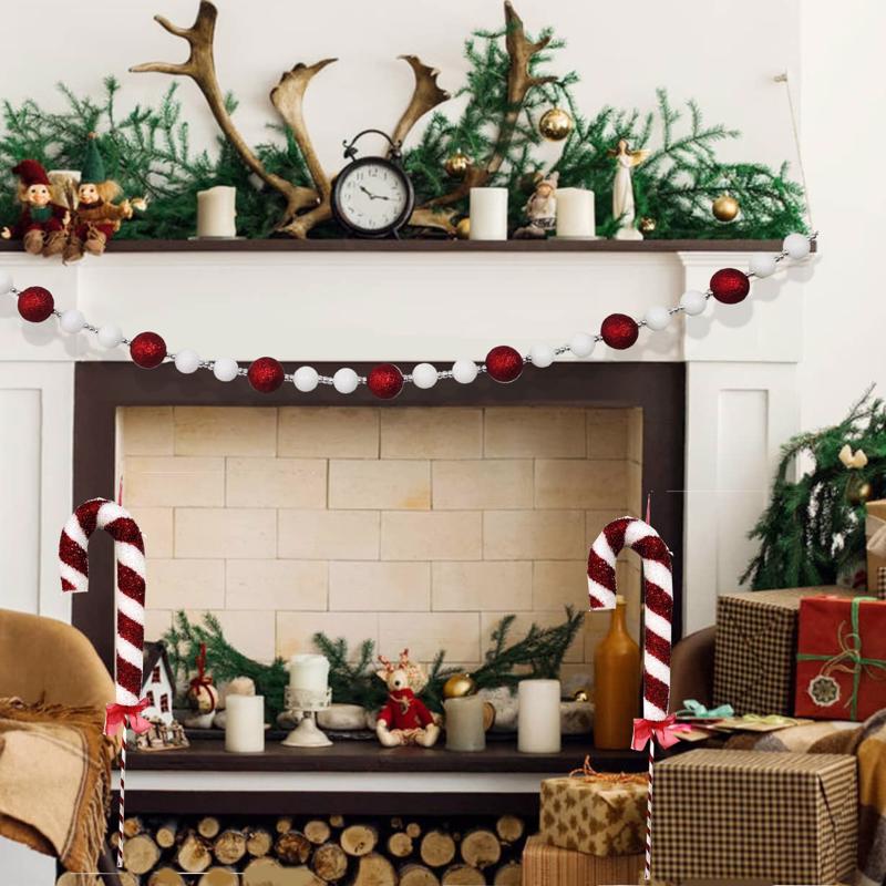 Youngcraft Red/White 3D Christmas Candy Cane Stake Table Decor, Pack of 10