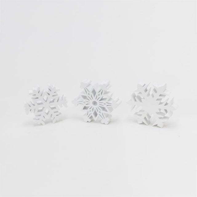Gerson White Holiday Snowflakes Ornaments, Pack of 6
