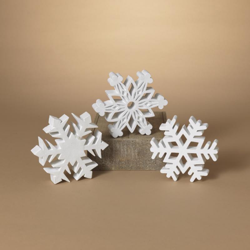 Gerson White Holiday Snowflakes Ornaments, Pack of 6