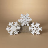 Gerson White Holiday Snowflakes Ornaments, Pack of 6