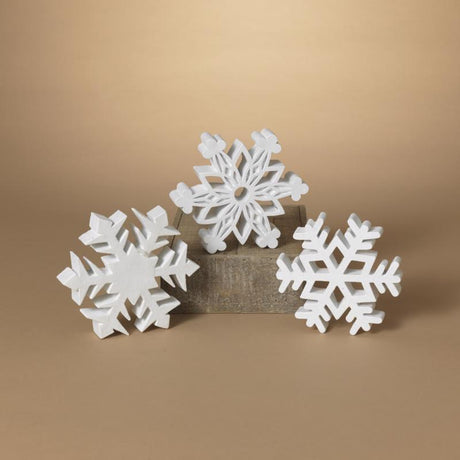 Gerson White Holiday Snowflakes Ornaments, Pack of 6