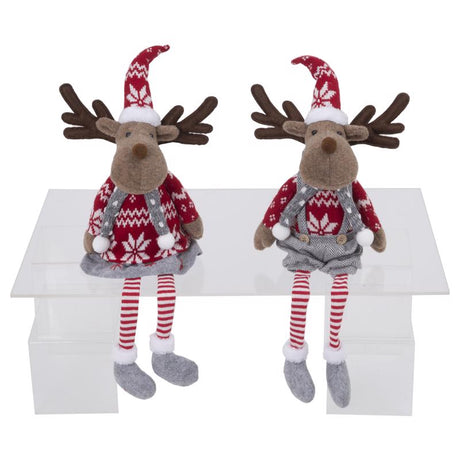 Gerson Multicolored Holiday Moose Shelf Sitters Table Decor 23 in., Pack of 8