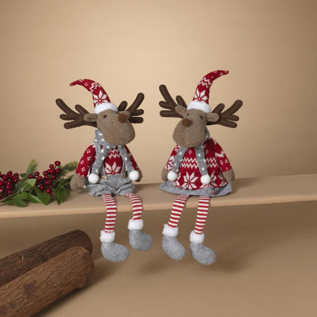Gerson Multicolored Holiday Moose Shelf Sitters Table Decor 23 in., Pack of 8