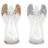 Gerson Gold/Silver Lighted Spinning Water Globe Angel Table Decor 7 in., Pack of 6