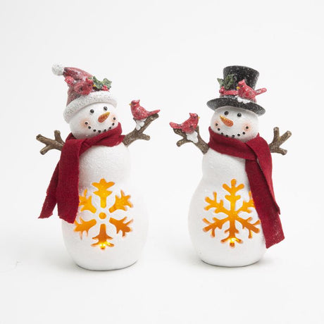 Gerson Multicolored Lighted Holiday Snowman Table Decor 11 in., Pack of 6