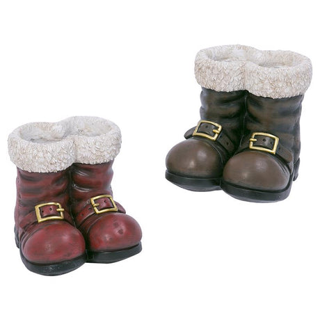 Gerson Multicolored Magnesium Santa Boots Table Decor 9 in., Pack of 4