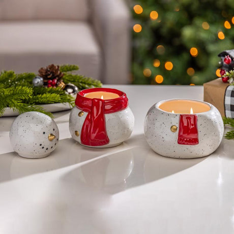 Gerson White/Red Snowman Christmas Scented Wax Candle 8 in., Pack of 6