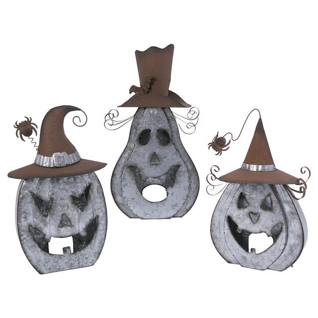 Gerson 18 in. Halloween Pumpkin Luminary Halloween Decor, Pack of 3