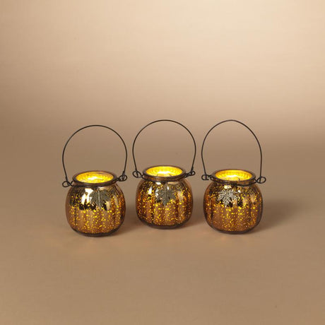 Gerson 3 in. Harvest Lanterns Fall Decor, Pack of 8