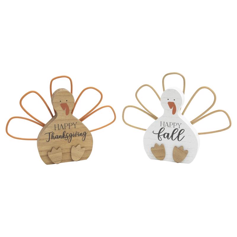 Gerson 10 in. Harvest Turkey Fall Decor, Pack of 6