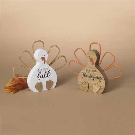 Gerson 10 in. Harvest Turkey Fall Decor, Pack of 6