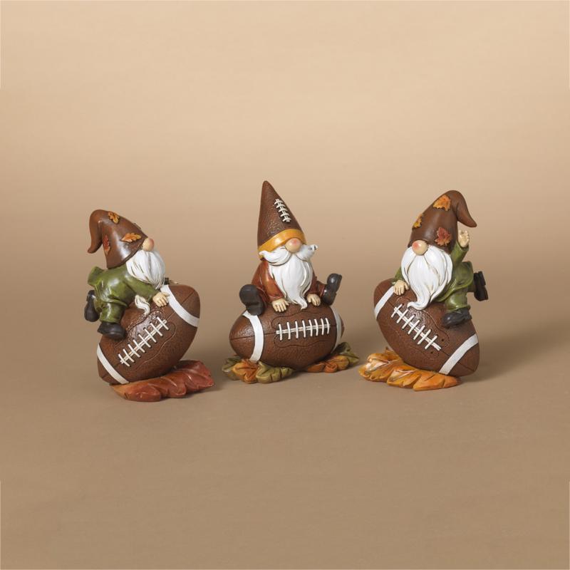 Gerson 5 in. Harvest Gnome on Football Fall Decor, Pack of 6
