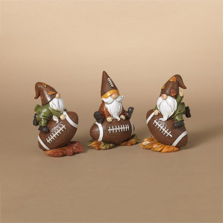 Gerson 5 in. Harvest Gnome on Football Fall Decor, Pack of 6