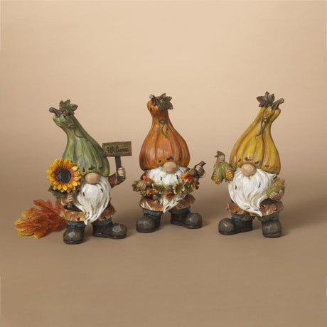 Gerson 9 in. Harvest Gnomes Fall Decor, Pack of 12