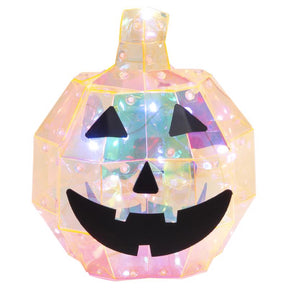 Gerson 10 in. Holographic Halloween Pumpkin Halloween Decor, Pack of 4