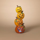Gerson 16 in. Stacked Pumpkins Halloween Decor, Pack of 4
