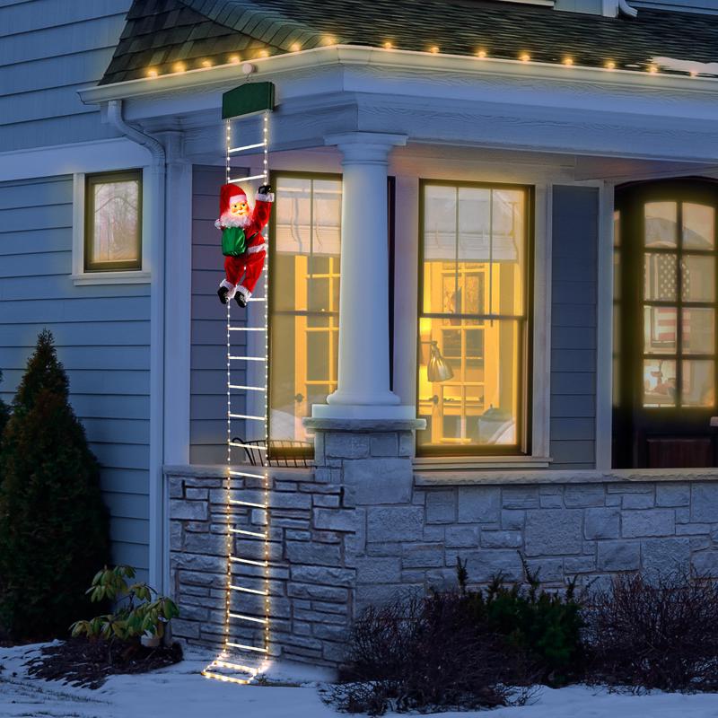 Mr. Christmas LED Climbing Rope Santa 18 in. Yard Decor